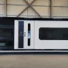 Nestron Cube 2X modular tiny home unit in a warehouse"