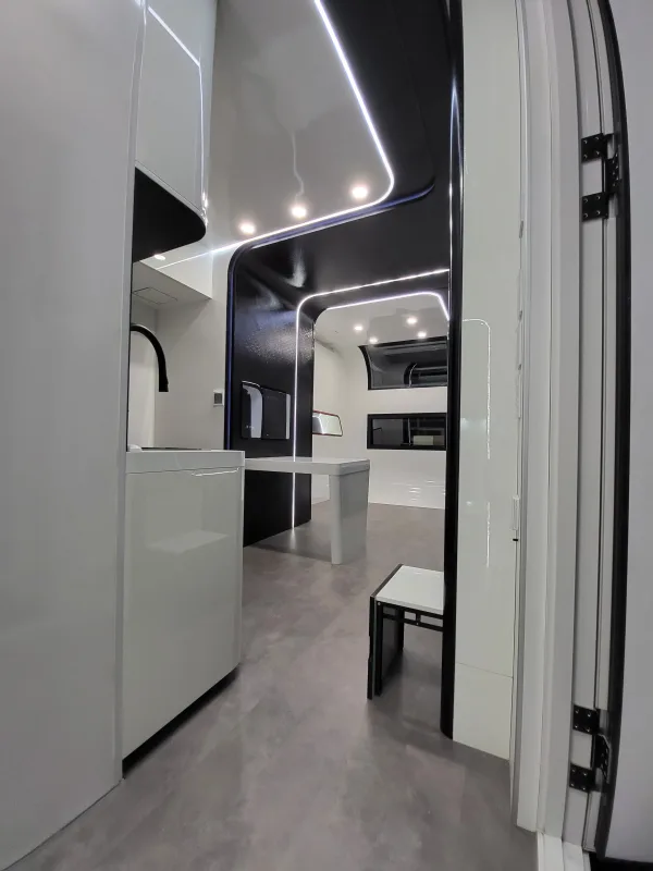 Nestron Cube Two X kitchen interior with open shelving