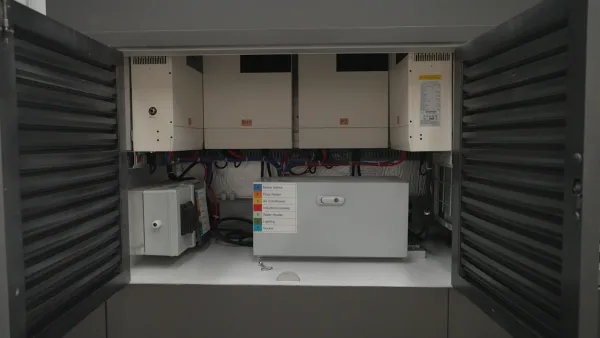 Nestron Legend Two electrical panel showing power boxes, wiring, and labeled components