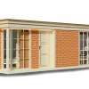 Nestron Legend 2X modular home rendering with brick and white exterior
