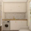 Nestron Legend Two X kitchen rendering with light cabinetry, a sink, cooktop, and compact countertop